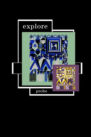 几何线条方块印花华亿平台图片