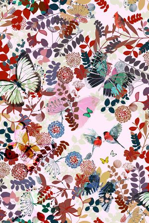 树叶印花华亿平台图片