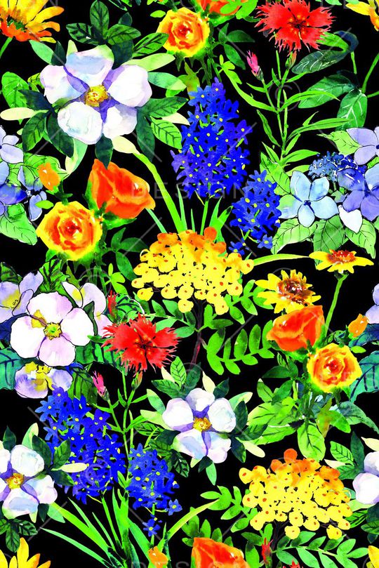 鲜艳水彩印花华亿平台图片