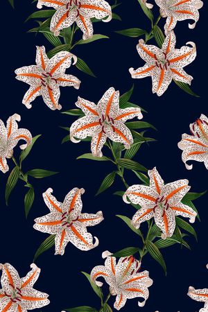 手绘复古花卉印花华亿平台图片