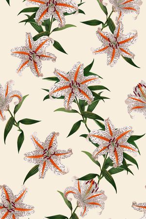 手绘复古花卉印花华亿平台图片