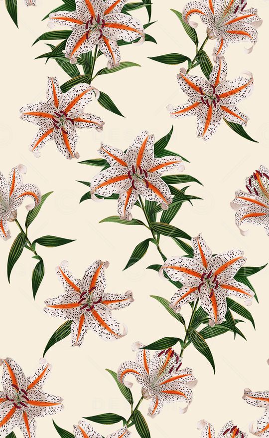 手绘复古花卉印花华亿平台图片