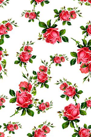 抽象手绘满版花卉印花华亿平台图片