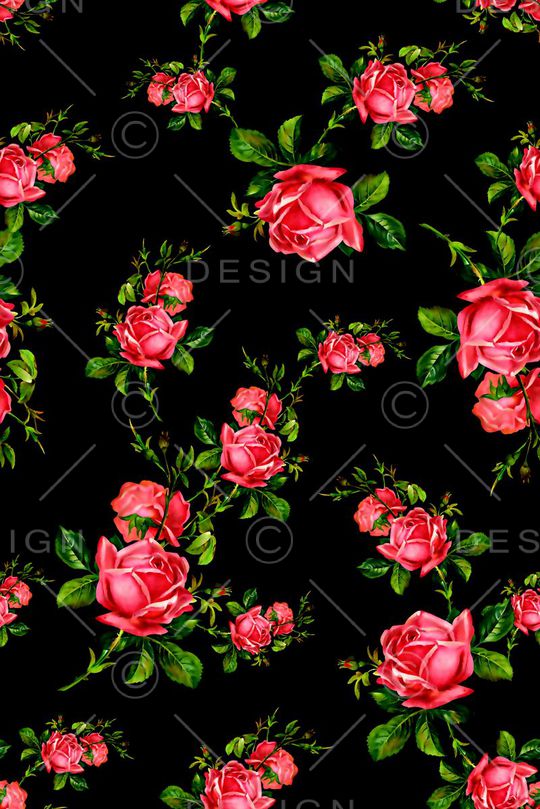 抽象手绘满版花卉印花华亿平台图片