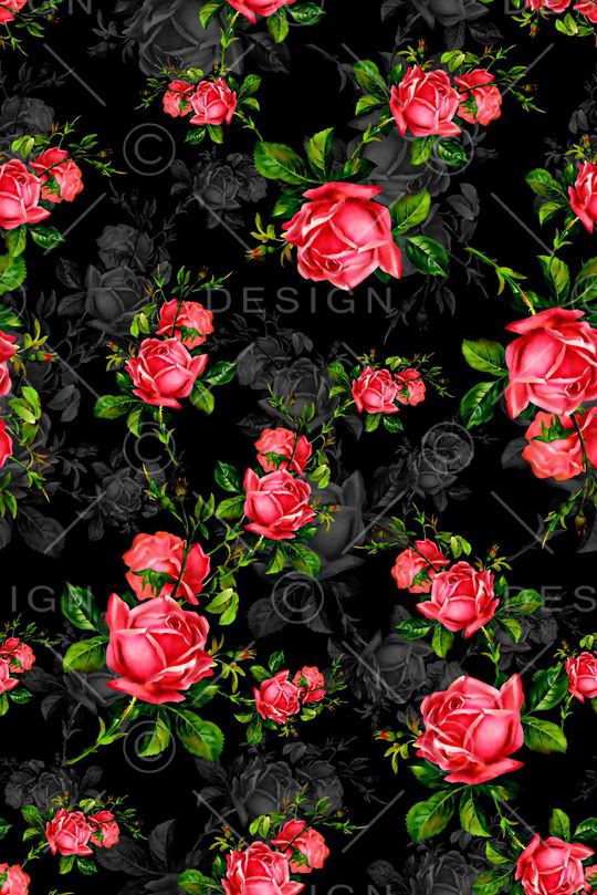 抽象手绘满版花卉印花华亿平台图片