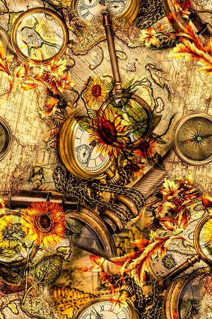 时尚抽象手绘花卉菊花草卷印花印花华亿平台图片