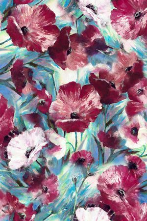 油画花卉印花华亿平台图片