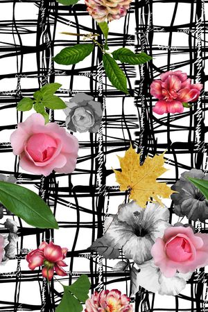 几何格子印花华亿平台图片