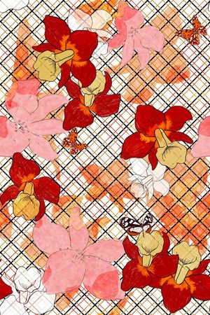 L.D~几何格子条纹印花华亿平台图片