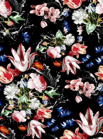 669912-女装复古手绘大花1