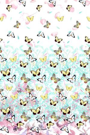 花丛‘蝴蝶印花华亿平台图片