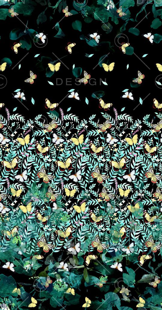 花丛‘蝴蝶印花华亿平台图片