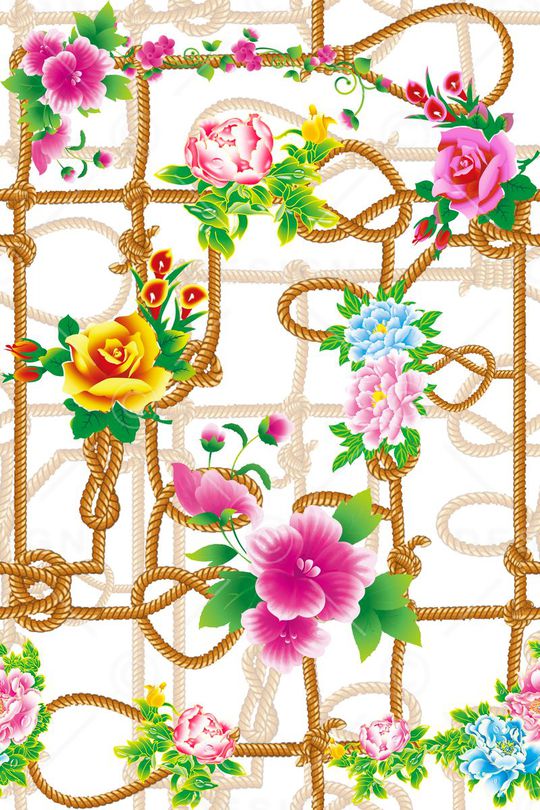 清爽花卉印花华亿平台图片