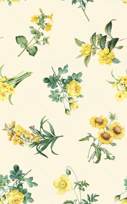 黄花朵印花华亿平台图片