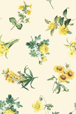 黄花朵印花华亿平台图片