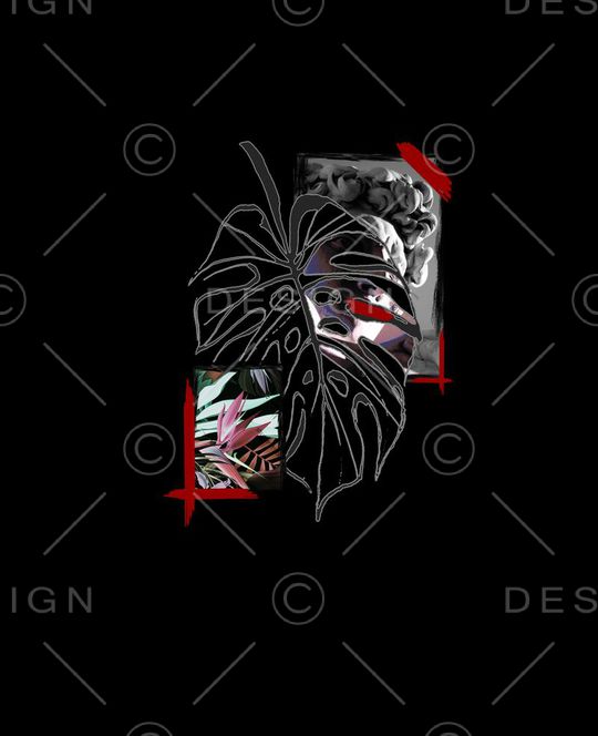 热带植物印花华亿平台图片