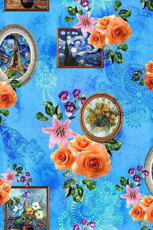 花卉印花华亿平台图片