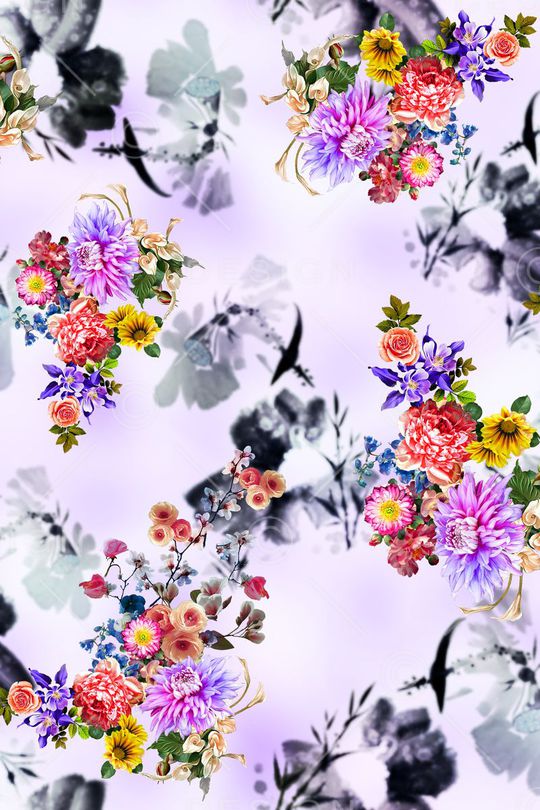 花卉印花华亿平台图片