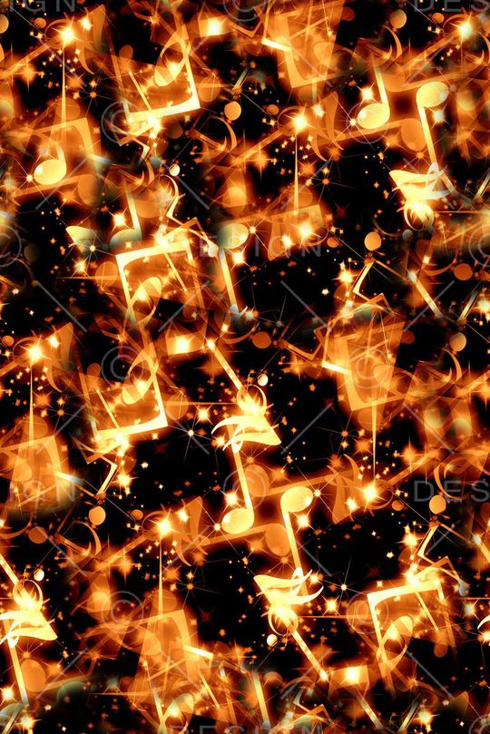 时尚潮流音乐符号火焰数码印花印花华亿平台图片