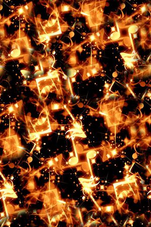 时尚潮流音乐符号火焰数码印花印花华亿平台图片