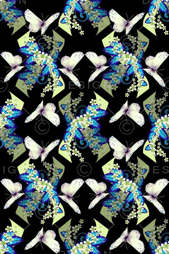 鸟昆虫图案印花华亿平台图片