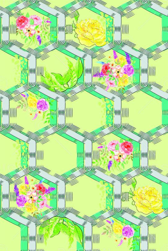 hexagon印花华亿平台图片