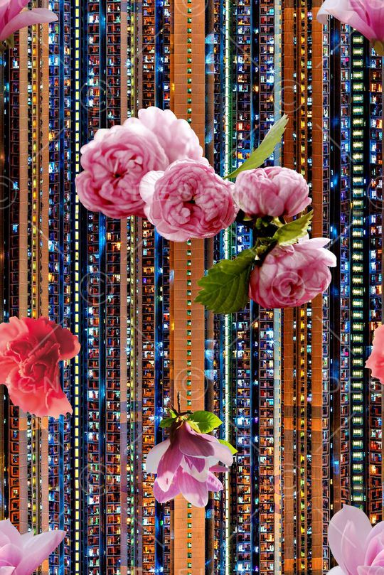 时尚抽象植物花卉女装裙子外套数码印花印花华亿平台图片