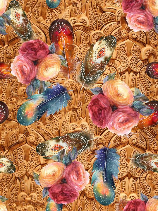 孔雀羽毛印花华亿平台图片