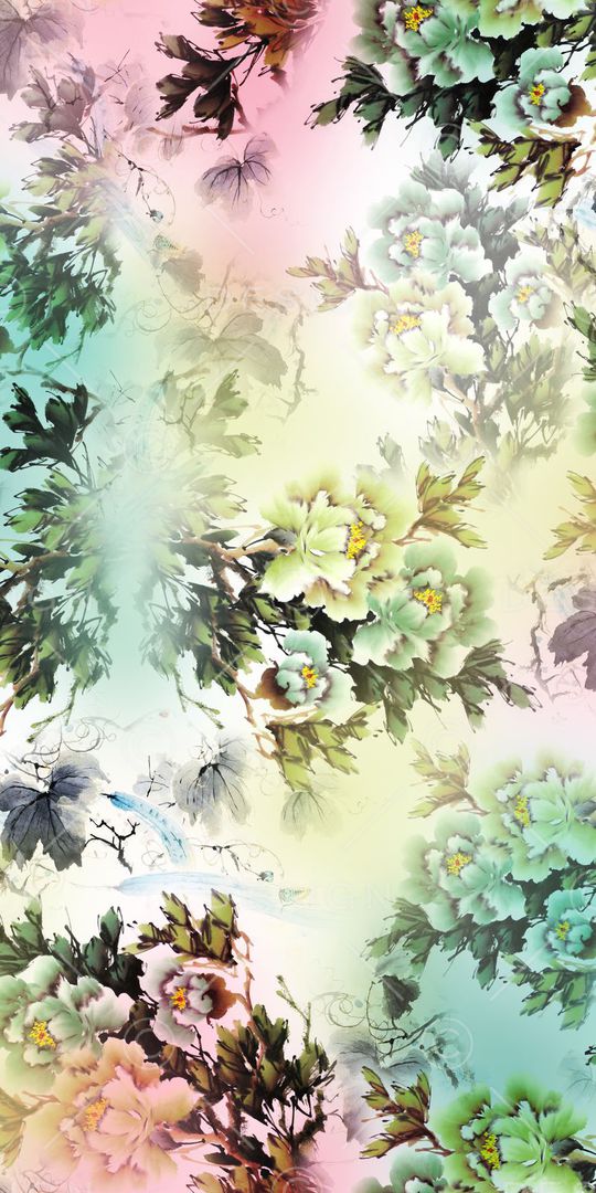 牡丹印花华亿平台图片