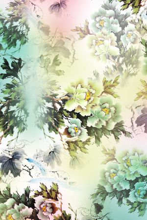 牡丹印花华亿平台图片