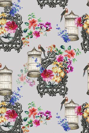 鸟笼印花华亿平台图片