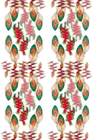 热带花卉意向印花华亿平台图片