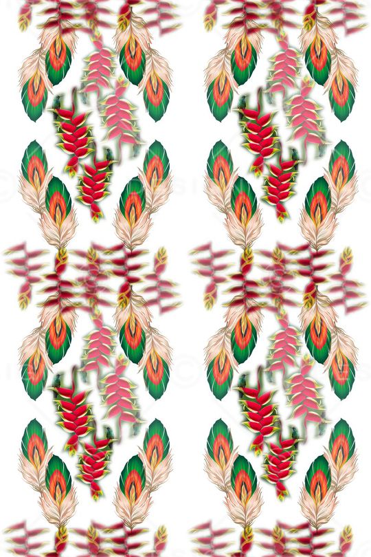 热带花卉意向印花华亿平台图片