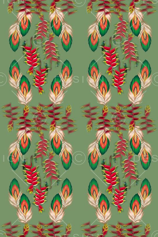 热带花卉意向印花华亿平台图片