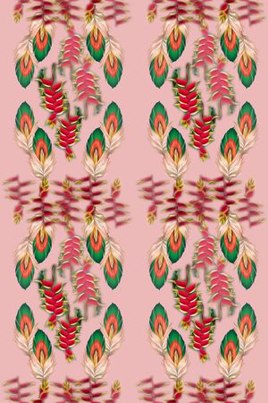 热带花卉意向印花华亿平台图片