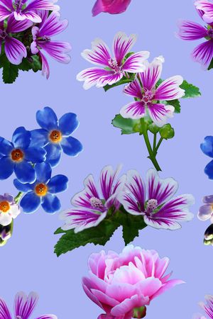 时尚抽象植物花卉数码印花印花华亿平台图片