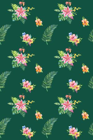 水彩植物印花华亿平台图片