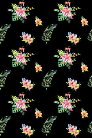 水彩植物印花华亿平台图片