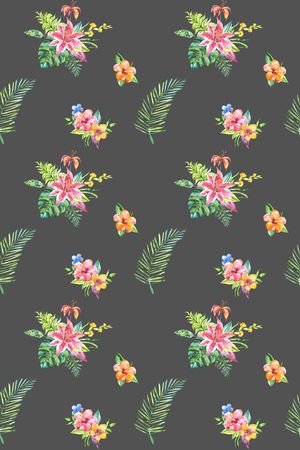 水彩植物印花华亿平台图片