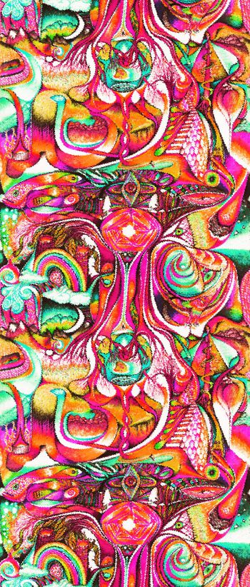 手绘蜡笔画印花华亿平台图片