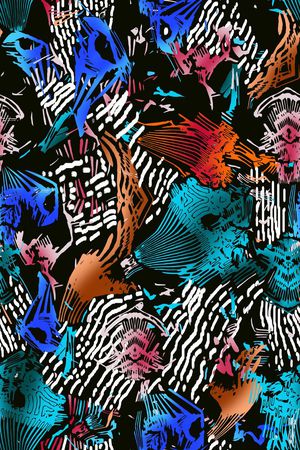 波浪条纹印花华亿平台图片