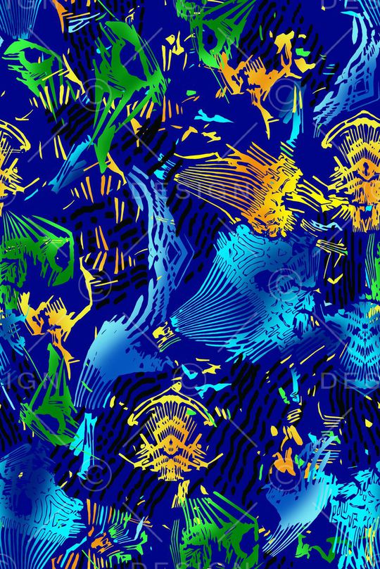 波浪条纹印花华亿平台图片