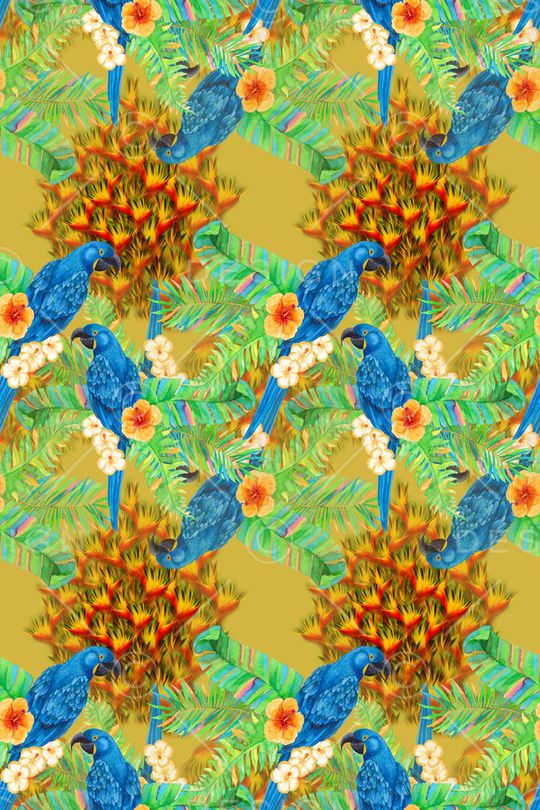 鸟昆虫图案印花华亿平台图片