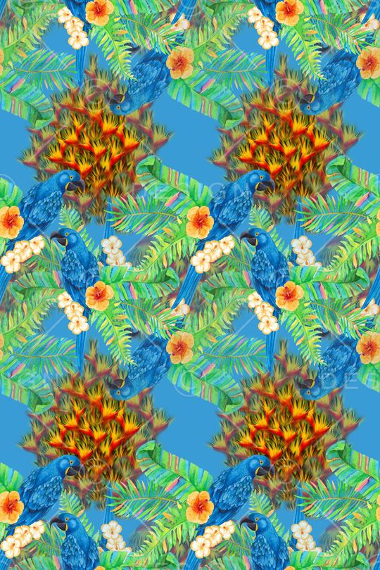 鸟昆虫图案印花华亿平台图片