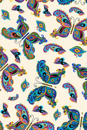 蝴蝶印花华亿平台图片