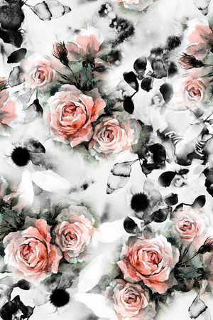 水彩花卉印花华亿平台图片