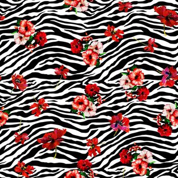 671123-斑马纹花卉