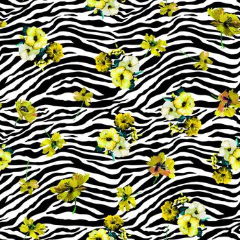 671124-斑马纹花卉黄