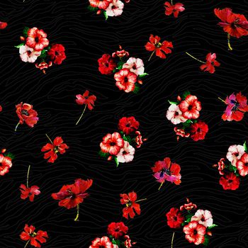 671126-斑马纹花卉黑