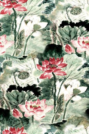 荷花印花华亿平台图片